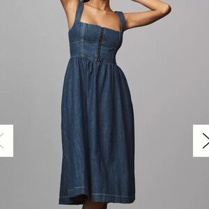 NWT Reformation Tagliatelle Denim Midi Dress